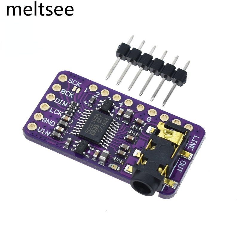 บอร์ดโมดูลถอดรหัสเครื่องเล่นเสียงดิจิทัล I2S PCM5102A DAC GY-PCM5102 I2S สําหรับ Raspberry Pi pHAT P