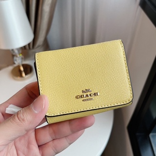 🎀 (สด-ผ่อน) กระเป๋าสตางค์ 3 พับเล็ก สีเหลือง สีชมพู 37968 SMALL TRIFOLD WALLET อะไหล่ทอง F37968