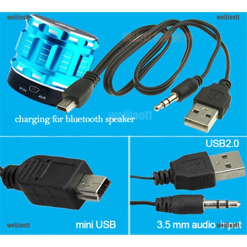 Weijiaott สายชาร์จ Usb 2 . 0 To Mini Usb Male 3 . 5 มม . แจ็คปลั๊กออดิโอบลูทูธ Cabl