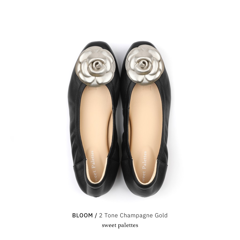 Sweet Palettes รองเท้าหนังแกะ Bloom 2 Tone Champagne Gold
