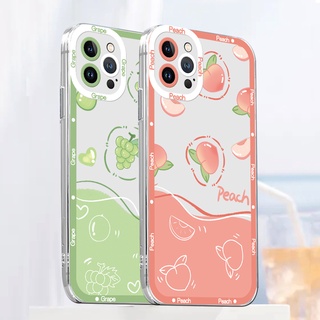 เคส Redmi Note 12 Pro+ 11 Pro 5G 11S 10 5G 10s 9s Redmi 12C A1 10C 9T Note 10 9 8 Pro 7 9A เคสนิ่มกันกระแทกผลไม้องุ่นพีช