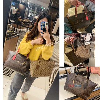 พร้อมส่ง แท้ 🇺🇸💯% New🔥 Coach พัด 13” รุ่นใหม่ PRAIRIE SATCHEL IN SIGNATURE CANVAS (COACH F79998) IM/KHAKI/SADDLE 2