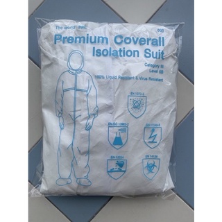 ชุดPPE เคลือบ size m,l,xl  65 gram ชุดป้องกันเชื้อโรค