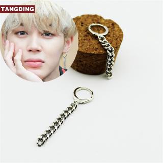 【COD Tangding】Silver Tassel BTS JIMIN Stud Earrings Kpop Korean Dangle Pendant 1pair Drop