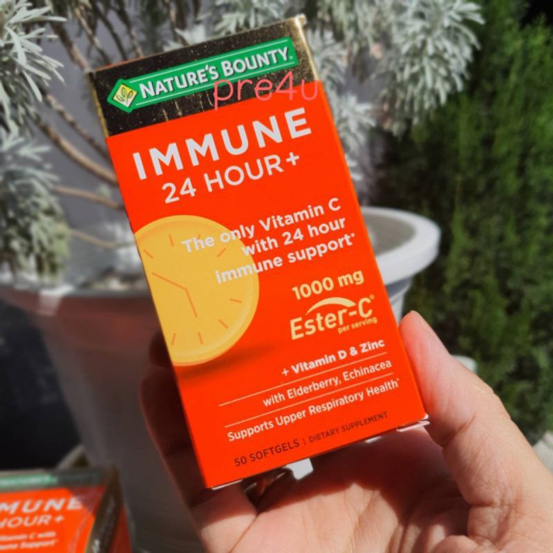 วิตามิน C Nature's Bounty Immune 24 Hour+With 1,000mg Ester-C 🇺🇸🇺🇸🍊🍊, 50 Softgels