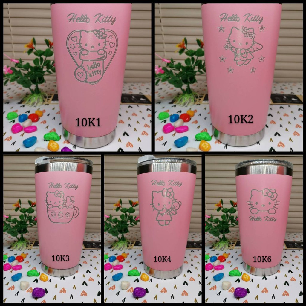 แก้วน้ำ QCOOL งานเลเซอร์สีด้านขอบเงินคุณภาพดี 20 OZ.แก้วน้ำเก็บความเย็น แก้วสแตนเลสแท้ 304