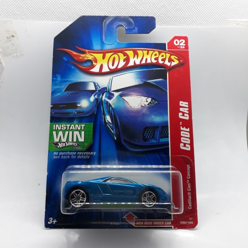 รถเหล็ก Hotwheels Cadillac Cien Concept สีน้ำเงิน Code Car (ib24)