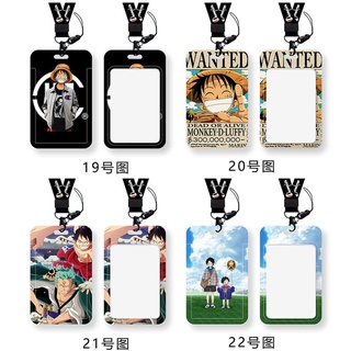 【6】กระเป๋าใส่บัตรประจําตัวประชาชน ลายการ์ตูนอนิเมะ One Piece Monkey·D·Luffy พร้อมสายคล้อง สําหรับเด็กผู้ชาย