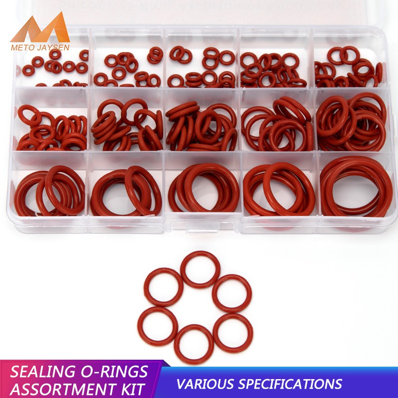 ซิลิโคนสีแดง VMQ 15 ขนาด 1.5 มม.1.9 มม.2.4 มม.3.1 มม.ความหนา 150 ชิ้น 160 ชิ้น 200 ชิ้น 225 ชิ้นซีล 