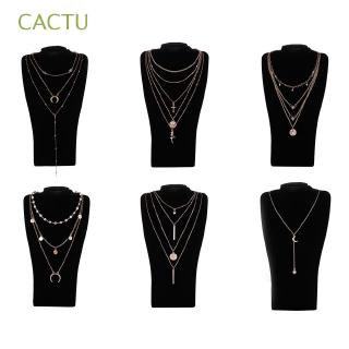 CACTU Beach Party Wedding Women Girls Gift Boho Style Gold Silver Geometric Shape Multiple Layers Necklace