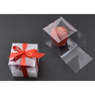 กล่องพลาสติกใส PET กล่องใส่ของชำร่วย กล่องพับใส หน้าตัด7x7ซม. (50ใบ/แพค)