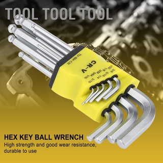 [คลังสินค้าใส] ชุดเครื่องมือซ่อมประแจ L-Ball End Hex Key 9 ชิ้น