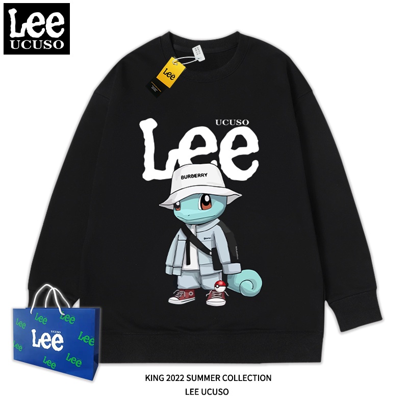 Lee UCUSO cartoon co-branded sweater men's autumn and winter round neck  tide clothes tops are fashionable to wear lovers' clothes.