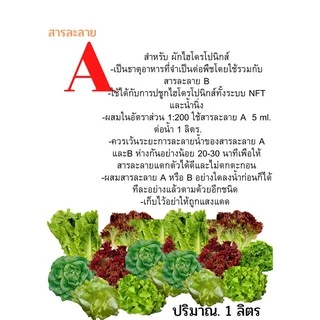 ปุ๋ย AB ชุด A 1ลิตร B 1ลิตร สารละลาย AB สำหรับปลูกผักไฮโดรโปนิกส์