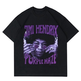 เสื้อยืดสีขาวเสื้อยืด JIMI HENDRIX PURPLE HAZE สไตล์วินเทจ | เสื้อยืด พิมพ์ลาย JIMI HENDRIX สีดํา สําหรับผู้ชายS-4XL