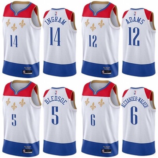 เสื้อกีฬาบาสเก็ตบอล NBA Jersey Pelicans Ingram Bledsoe Walker Adams ทรงหลวม สไตล์คลาสสิก