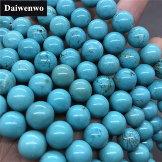 Green Turquoise Beads ลูกปัดสีเขียวขุ่นสีเขียว 6 8 มิลลิเมตรรอบธรรมชาติหลวมหินลูกปัด Diy สำหรับสร้อยข้อมือ