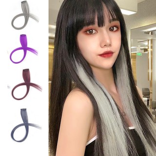 วิกผมยาว Long wig วิกผมยาวตรง❤️ช่อผมยางตรง สีเทา สีเงิน สำหรับต่อผมผู้หญิง ผมม้าชั่วคราว หลากสี วิกผมยาว ผมต่อ ผมไฮไลท์ วิ❤️❤️วิกผมยาวผู้หญิง