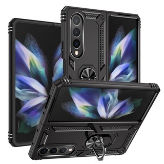 เคสโทรศัพท์มือถือ PC แข็ง กันกระแทก พร้อมแหวนนิ้ว หลากสี สําหรับ Samsung Galaxy Z Fold4 5G Galaxy Z Fold 4 5G