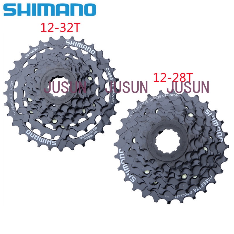Shimano CS-HG200-7 12-28T / 12-32T MTB จักรยานจักรยาน 7 ความเร็ว Cassette HG20-7