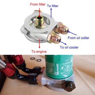 Oil Cooler Filter Sandwich Plate Oil Filter Thermostat Adaptor Kit Good Sealing for Car