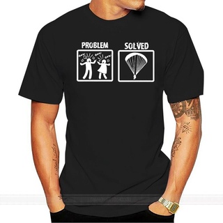 เสื้อยืด ผ้าฝ้าย ลาย S Problem Solved Paraglider สไตล์เรโทร สําหรับผู้ชาย