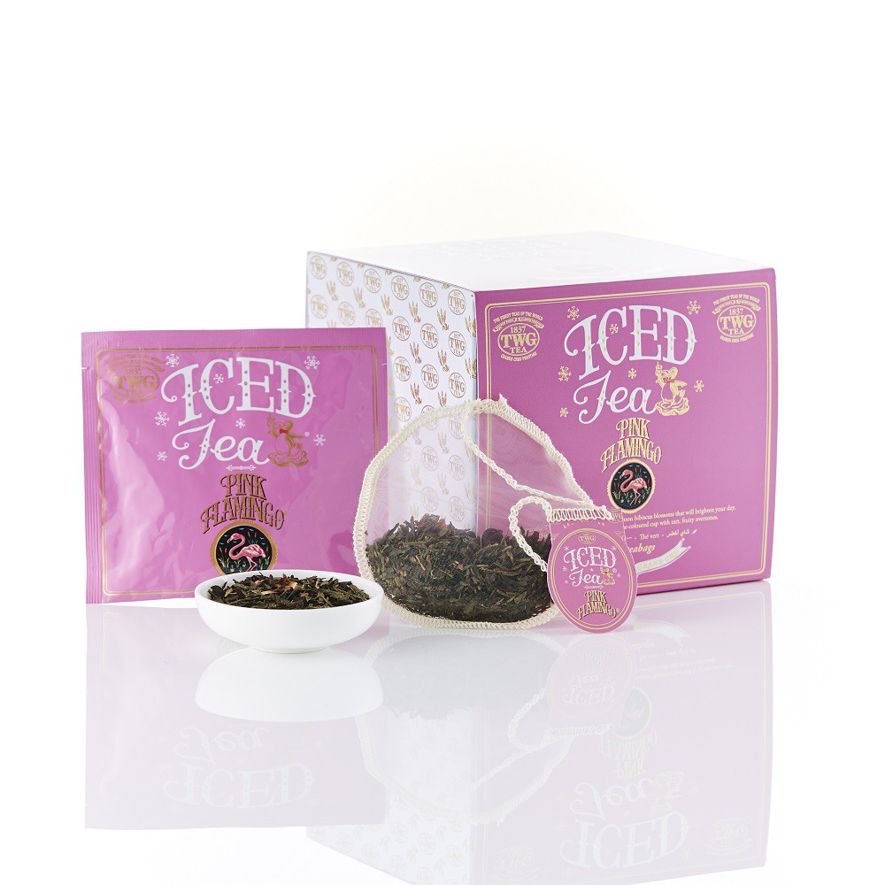 TWG Tea | Pink Flamingo Tea | Iced Teabag Box 7 Teabags / ชา ทีดับเบิ้ลยูจี พิงค์ฟามิงโก้ ที ชนิดซองชงเย็น บรรจุ 7 ซอง
