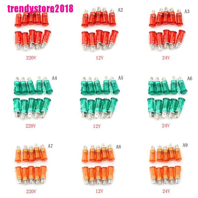 ชุดไฟแสดงสถานะ led อเนกประสงค์ 10 ชิ้น 10 มม. 12v 24v 220v