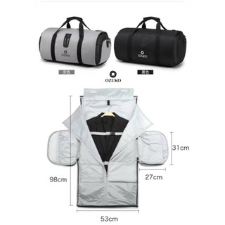 OZUKO Travel Anti-Theft Backpack for Men Suit Storage Large Capacity Travel Hand Bag Multifunction (ถุงซิปแบรนด์)