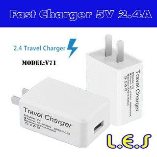 หัวชาร์จ Fast Charging Travel Wall Charger USB AC Power Adapter For Samsung 5V 2.4A