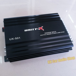 เพาเวอร์แอมป์ CLASS D 4 CH 2500W ยี้ห้อ UNITY-X เพาเวอร์แอมป์รถยนต์ คลาสดี 4ch ขับกลางแหลม หรือขับซับ