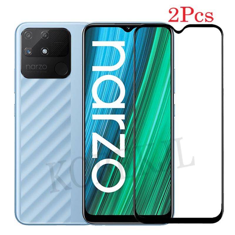 2PCS Realme Narzo 50 50A 50iกระจกนิรภัยคลุมทั้งหมดฟิล์มNarzo50 50A Narzo50iป้องกันหน้าจอ
