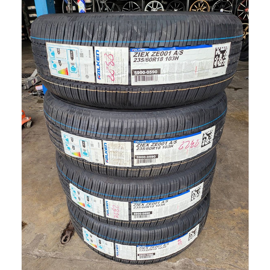 🔴 ยาง Falken Ziex ZE001 A/S แบรนด์ญี่ปุ่น 🇯🇵🇯🇵 ผลิตไทย 🇹🇭🇹🇭 235/60/18 ปี 22