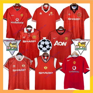 เสื้อกีฬาแขนสั้น ลายทีมชาติฟุตบอล Manchester United ชุดเหย้า สไตล์เรโทร