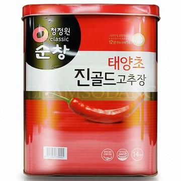 대상 청정원 순창 태양초 진골드 고추장 Sunchang Gochujang ชองจองวอน โกชูจังโกลด์ ซอสพริกเกาหลี14 kg  1ลังต่อ 1คำสั่งซื้อ