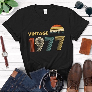 [S-5XL]เสื้อยืด ลาย 1977 45Th สไตล์วินเทจ เรโทร คลาสสิก ของขวัญวันเกิด สําหรับคุณยาย คุณพ่อ คุณแม่ คุณยาย คุณยาย 70S 45