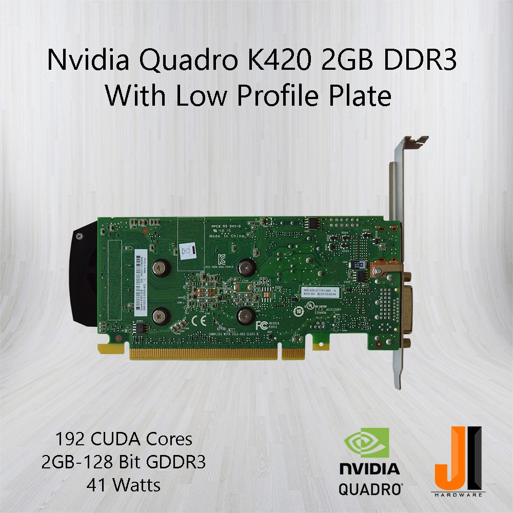 Nvidia Quadro K420 With Low Profile Plate 2GB DDR3 (มือสอง ...