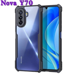 Nova Y70(พร้อมส่งในไทย)เคสกันกระแทกขอบสีหลังใสHuawei Nova Y70/Y70 Plus 4G