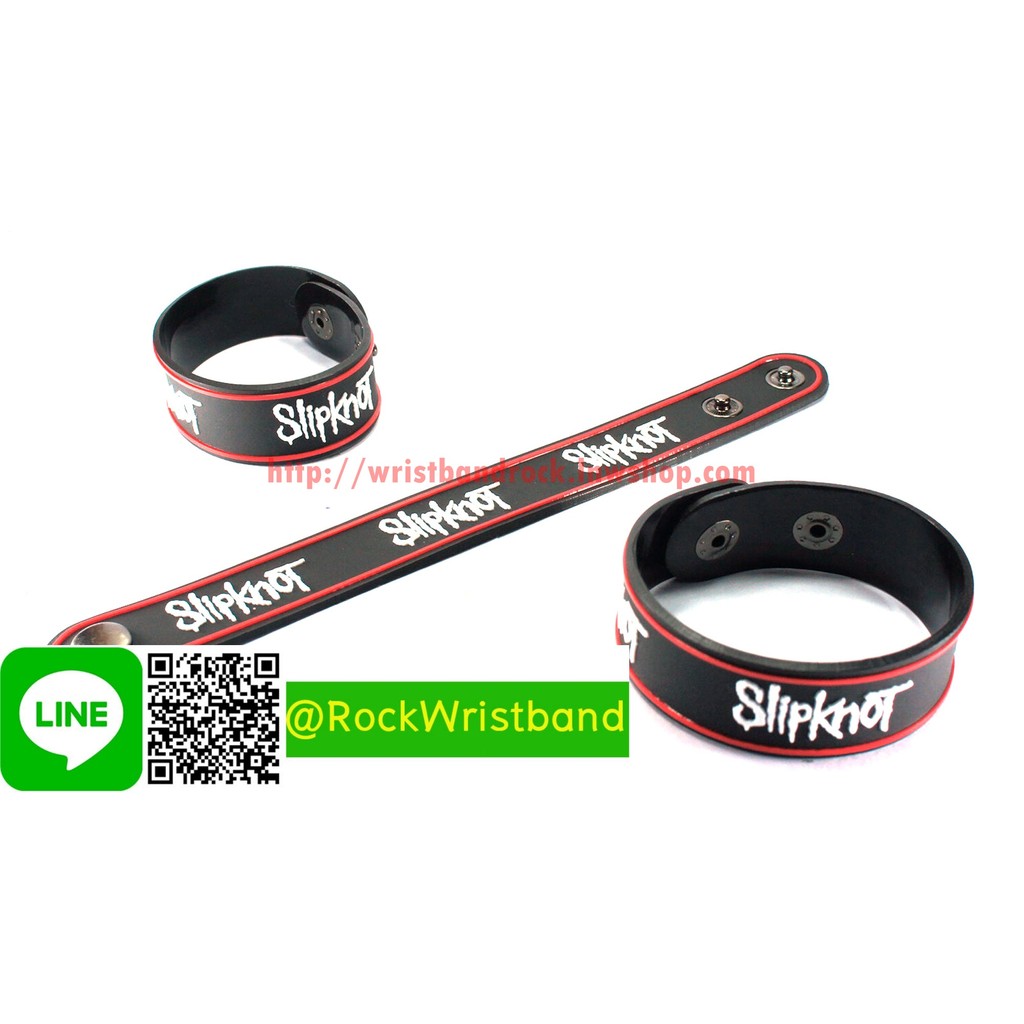 SLIPKNOT ขายริสแบนด์ สลิปน็อต SKT16NA Wristband กำไลข้อมือวงร็อค