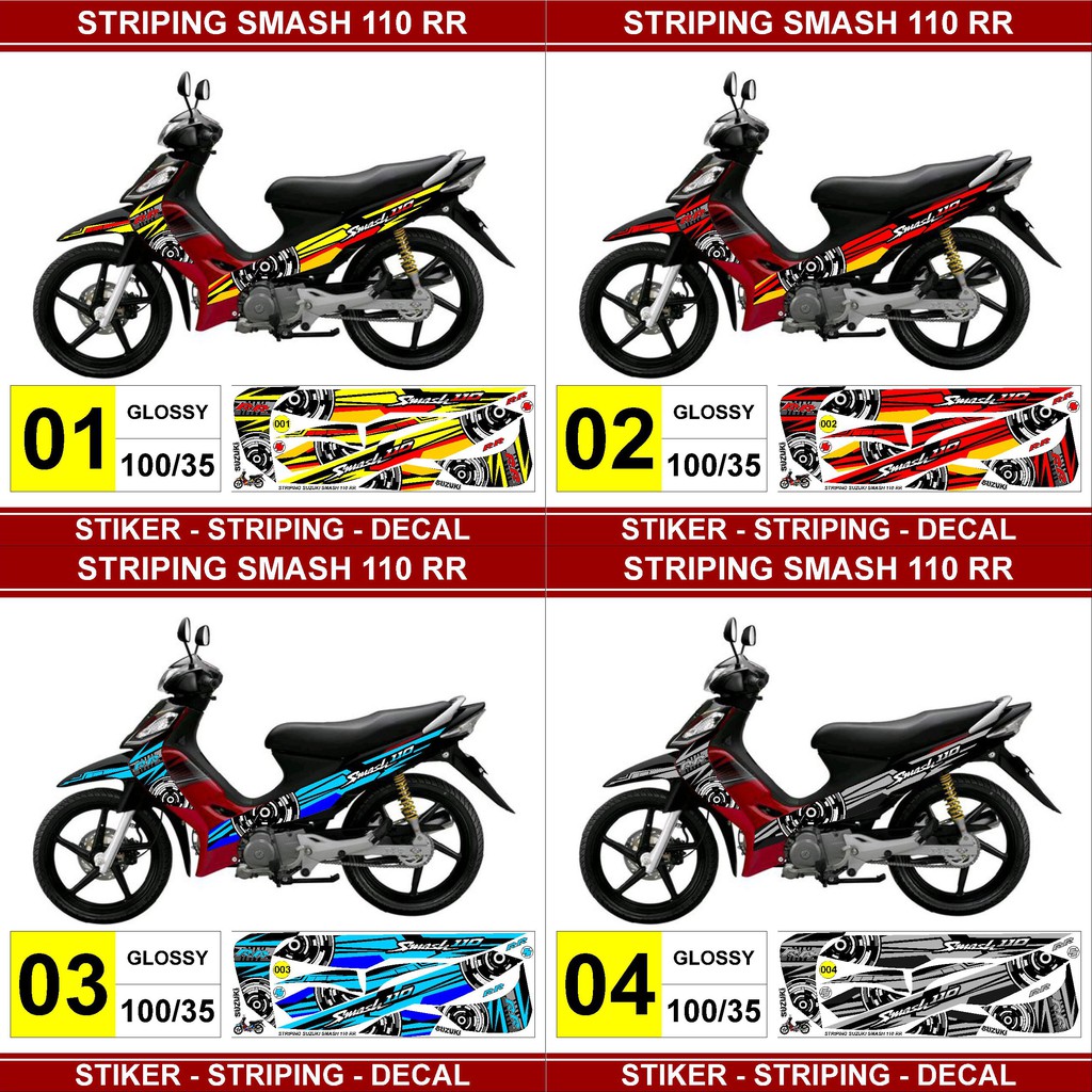 Suzuki Smash 110RR FK110 Smash Revolution Striping Decal สติกเกอร์ AR01 Variation All Ready ปลอดภัยบ