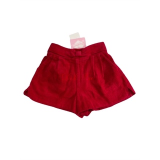 Pinkhunt กางเกงขาสั้นเด็กโตผ้าลูกฟูกสีแดง นำเข้าจากญี่ปุ่น