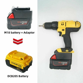 อะแดปเตอร์แปลงแบตเตอรี่ สําหรับ Milwaukee M18 Dewalt 18V 20V Max DCB205 DCB20 Li-Ion