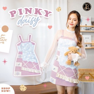 BLT BRAND การันตีเสื้อผ้าแบรนด์แท้ มินิเดรส สายเดี่ยวสีชมพู PINKY DAISY Size M