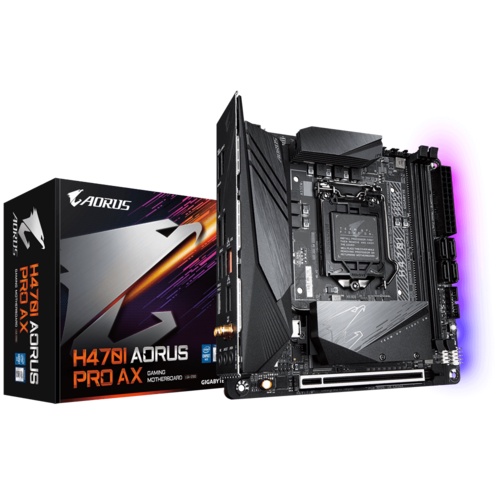 GIGABYTE H470I AORUS PRO AX Mini-ITX AORUS เมนบอร์ด INTEL LGA 1200 ซ็อกเก็ต RGB Gaming Mobo H470 I A
