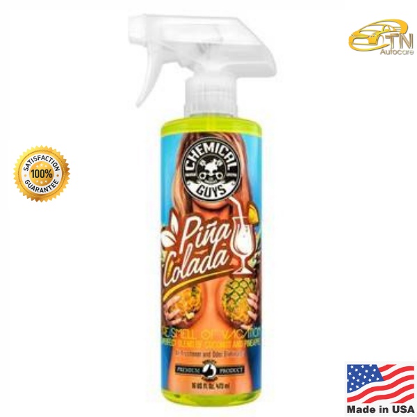 Chemical Guys Pina Colada Scent Premium Air Freshener & Odor Eliminator (16 oz) (ของแท้)