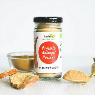 ข่า ข่าผง ออร์แกนิค ตรา LUMLUM  Oraganic Ginger Powder 100% Organic Raw ตรา น้ำหนักสุทธิ 25g.