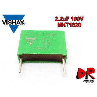 (2 ชิ้น) 2.2uF 100V MKT1820 ยี่ห้อ Vishay ตัวเก็บประจุ ตัวเก็บประจุ ฟิล์ม ชนิด โพลีเอสเตอร์ (Polyester) เยอรมัน 225