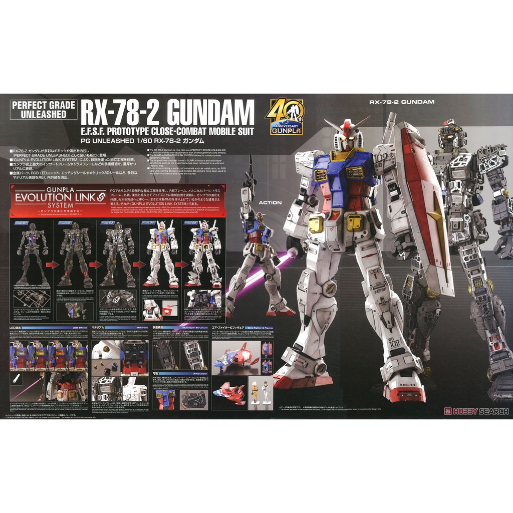 Bandai Pg Unleashed Rx 78 2 Gundam 1 60 Gunpla ก นด ม ก นพลา โมเดล Shopee Thailand