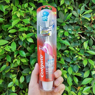 แปรงสีฟันแบตเตอรี่ คอลเกต 360 Total Advanced Removes 4X Powered Toothbrush Pink (Colgate®) ปุ่มเปิด/ปิด ง่ายต่อการใช้งาน