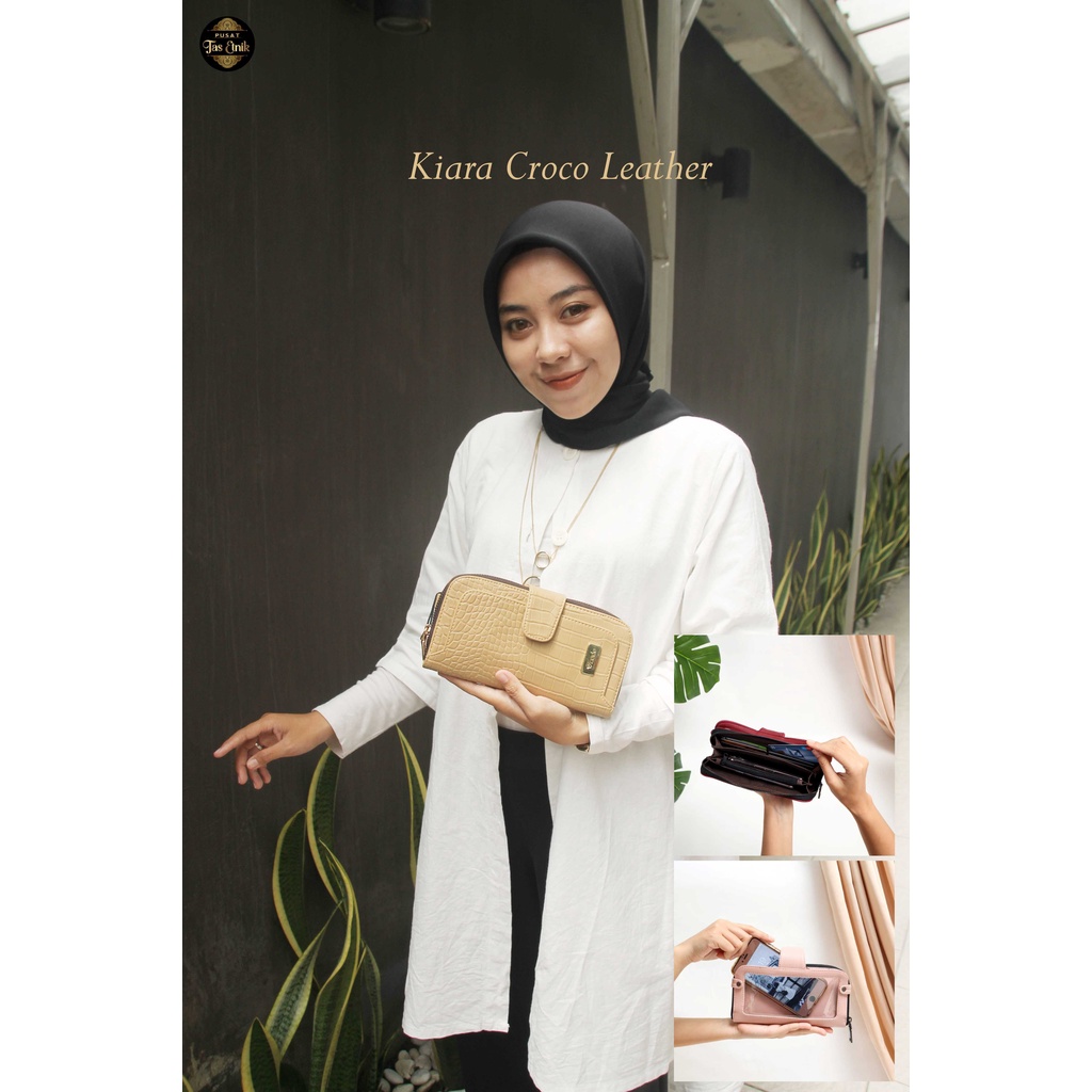 Original WOMEN& 39;S HP WALLET VCODE BABY COFFEE CROCO KIARA